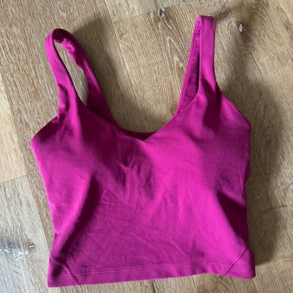 Lululemon Align Crop Bra Tank Top Size 2 fuchsia hot pink - Picture 2 of 3
